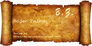 Bojer Zajzon névjegykártya